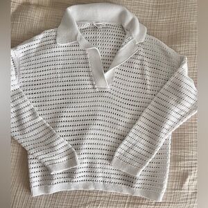 Haven Well Within White V-Neck Knit Sweater